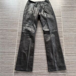 Vintage Black Kid-Leather Pants size 2 made in Canada